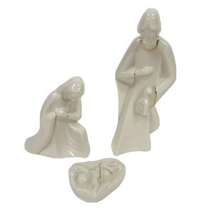 Mikasa Holy Night Nativity Set Porcelain Christmas 3 Piece Set Vintage w Box